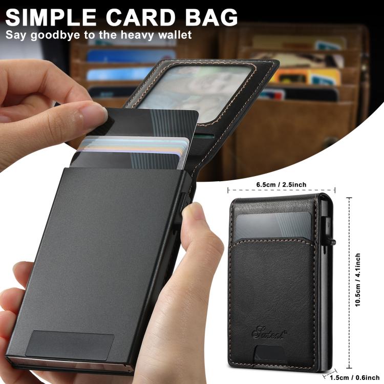 For Samsung Galaxy S25 Ultra 5G Suteni H19 Oil Wax 2-in-1 MagSafe Removable Card Box Back Phone Case(Black) - free shipping - PMC TechLife - Order now!