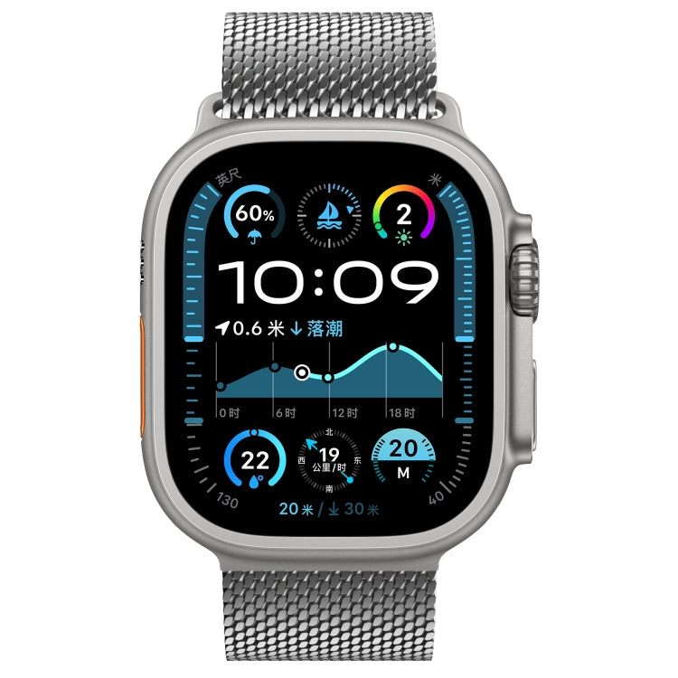 For Apple Watch 46mm / 49mm / 45mm / 44mm Umbrella Buckle Think Milanese Plate Stainless Steel Paracord Buckle Watch Band(Silver) - free shipping - PMC TechLife - Order now!