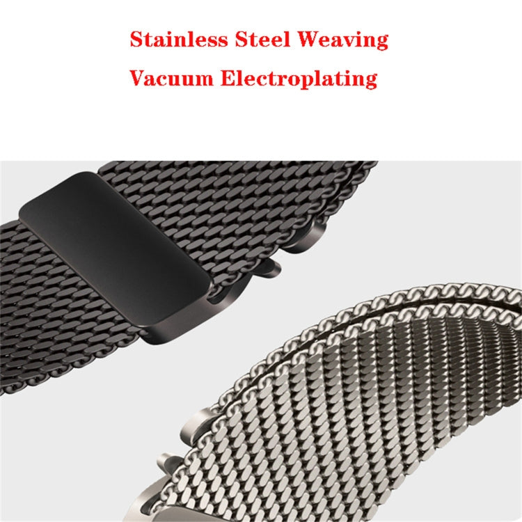 For Apple Watch 42mm / 41mm / 40mm / 38mm Umbrella Buckle Think Milanese Plate Stainless Steel Paracord Buckle Watch Band(Black) - free shipping - PMC TechLife - Order now!