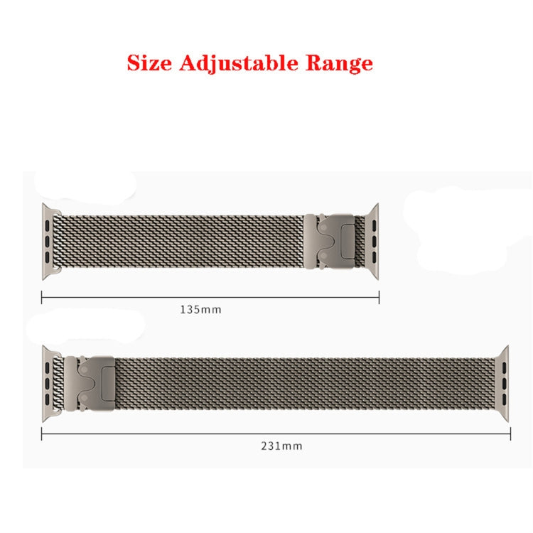 For Apple Watch 42mm / 41mm / 40mm / 38mm Umbrella Buckle Think Milanese Plate Stainless Steel Paracord Buckle Watch Band(Silver) - free shipping - PMC TechLife - Order now!