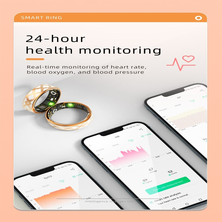 R10M SIZE 12 Smart Ring, Support Heart Rate / Blood Oxygen / Sleep Monitoring / Multiple Sports Modes(Rose Gold) - free shipping - PMC TechLife - Order now!