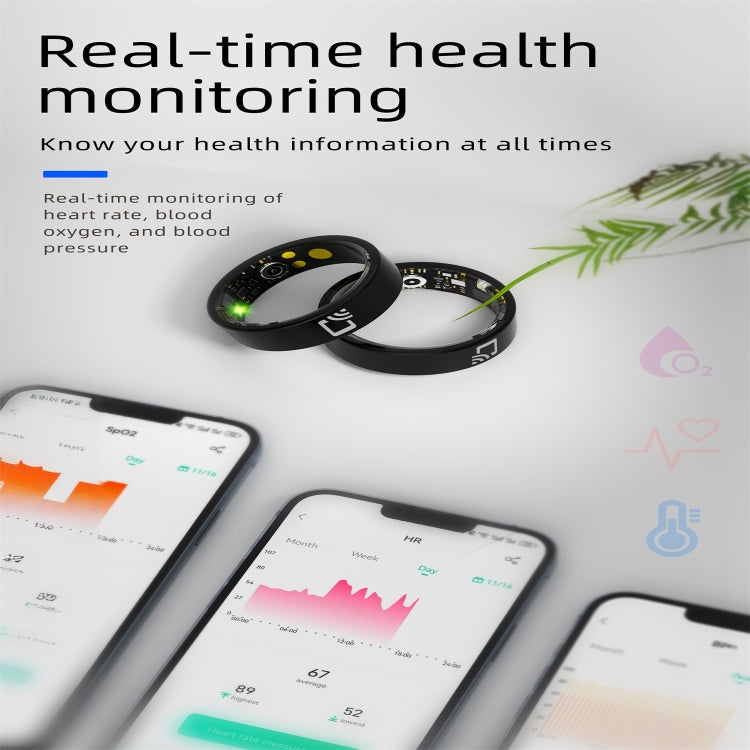 R20 SIZE 11 Smart Ring, Support Heart Rate / Blood Oxygen / Sleep Monitoring / Multiple Sports Modes(Black) - Smart Rings / Smart Telephones by PMC TechLife | Online Shopping South Africa | PMC TechLife | Buy Now Pay Later Mobicred