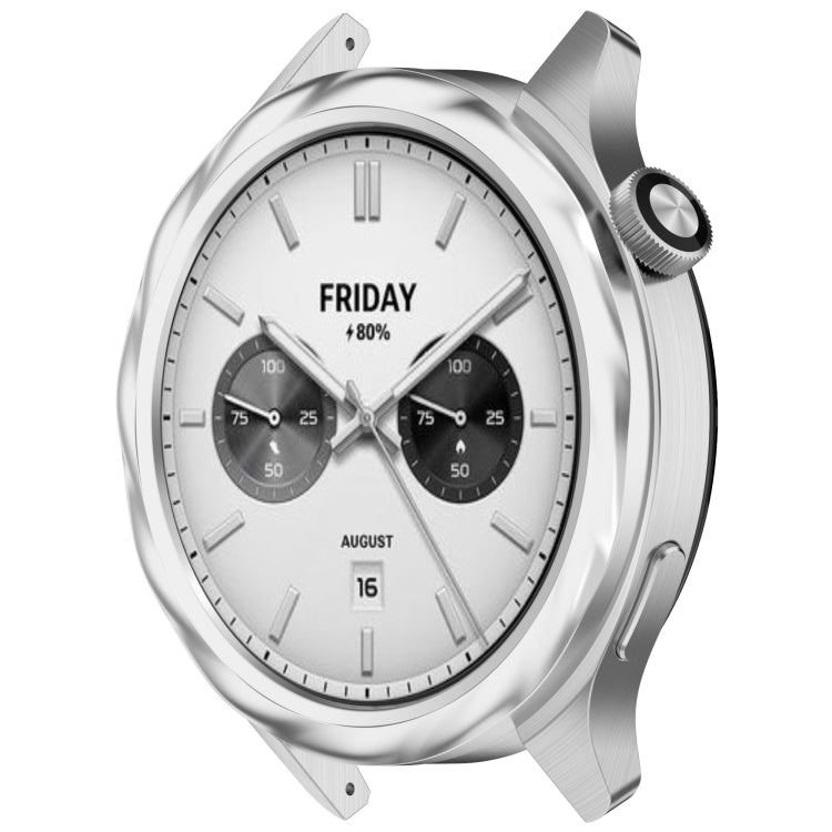 For Xiaomi Watch S4 Tempered Glass Film Hybrid Stainless Steel Watch Protective Ring(Silver Thread) - free shipping - PMC TechLife - Order now!