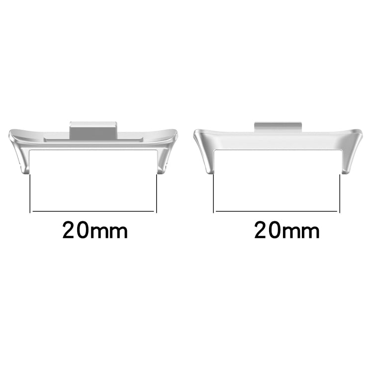 For Xiaomi Smart Band 9 Pro 1 Pair 20mm 316 Stainless Steel Metal Watch Band Connector(Black) - For Xiaomi by PMc TechLife | Online Shopping South Africa | PMc TechLife | Buy Now Pay Later Mobicred