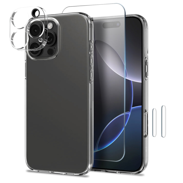 For iPhone 16 Pro Max NORTHJO 4 in 1 TPU Phone Case with Screen Film and Lens Film and Camera Control Button Cover(Clear) - free shipping - PMC Jewellery - Order now!