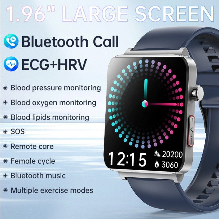 KS03 Pro 1.96 inch Color Screen Smart Watch, Support Bluetooth Call / Health Monitoring(Silver Blue) - Smart Watches by PMC TechLife | Online Shopping South Africa | PMC TechLife | Buy Now Pay Later Mobicred
