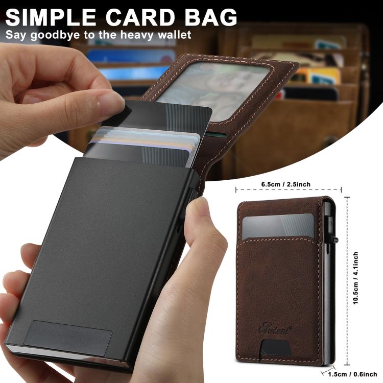For Samsung Galaxy S25 5G Suteni H19 Litchi Texture 2-in-1 MagSafe Removable Card Case Back Phone Case(Brown) - Galaxy S25 5G Cases by Suteni | Online Shopping South Africa | PMC TechLife | Buy Now Pay Later Mobicred