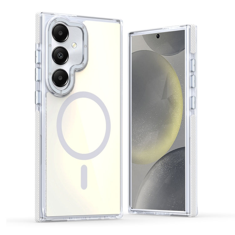 For Samsung Galaxy S25+ 5G Dual-Color Gradient Discolor MagSafe Phone Case(White) - Galaxy S25+ 5G Cases by PMC Jewellery | Online Shopping South Africa | PMC Jewellery | Buy Now Pay Later Mobicred