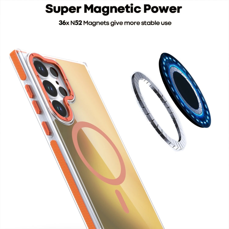 For Samsung Galaxy S25+ 5G Dual-Color Gradient Discolor MagSafe Phone Case(White) - Galaxy S25+ 5G Cases by PMC Jewellery | Online Shopping South Africa | PMC Jewellery | Buy Now Pay Later Mobicred