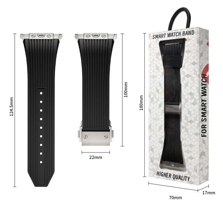 For Samsung Galaxy Watch Ultra 47mm / Ultra 2025 Titanium Connector Silver Buckle Silicone Watch Band(White) - free shipping - PMC TechLife - Order now!