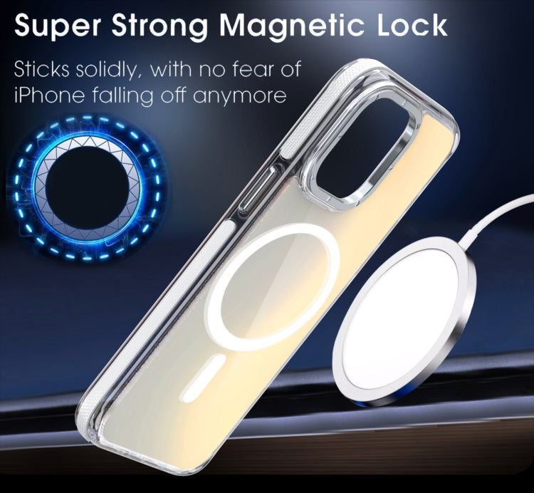 For iPhone 16e Dual-Color Gradient Discolor MagSafe Phone Case(Black) - iPhone 16e Cases by PMC TechLife | Online Shopping South Africa | PMC TechLife | Buy Now Pay Later Mobicred