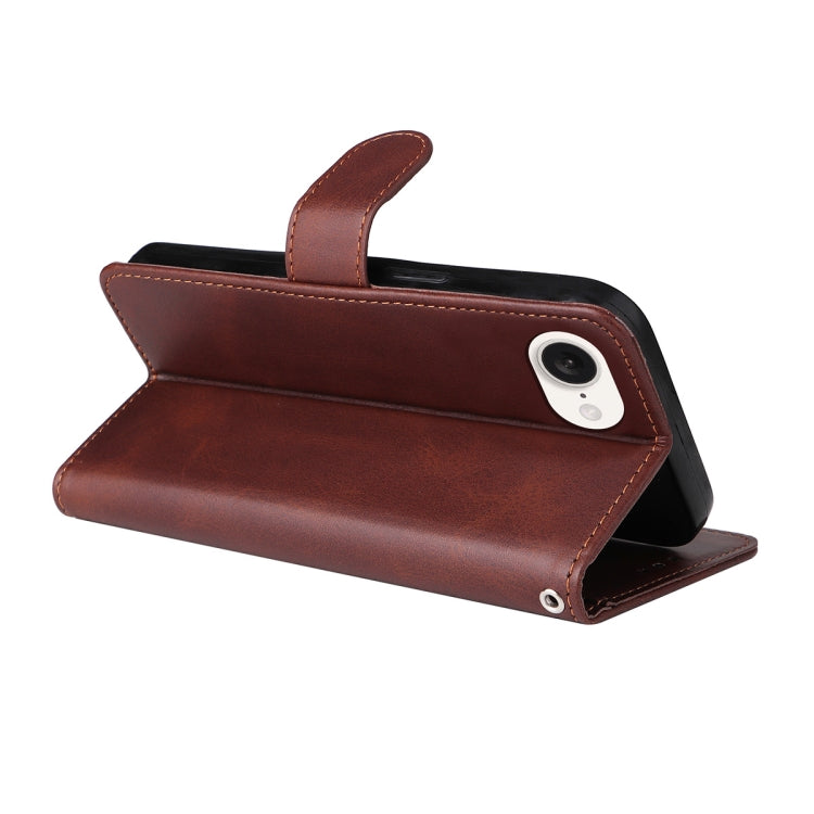 For iPhone 16e ENKAY Card Wallet Calf Texture Leather Phone Case with Screen Film(Red) - iPhone 16e Cases by ENKAY | Online Shopping South Africa | PMC TechLife | Buy Now Pay Later Mobicred