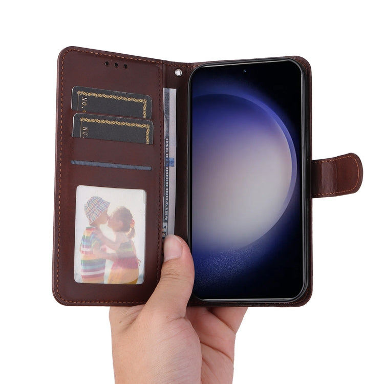 For Samsung Galaxy S25+ 5G ENKAY Card Wallet Calf Texture Leather Phone Case with Screen Film(Blue) - free shipping - PMC Jewellery - Order now!