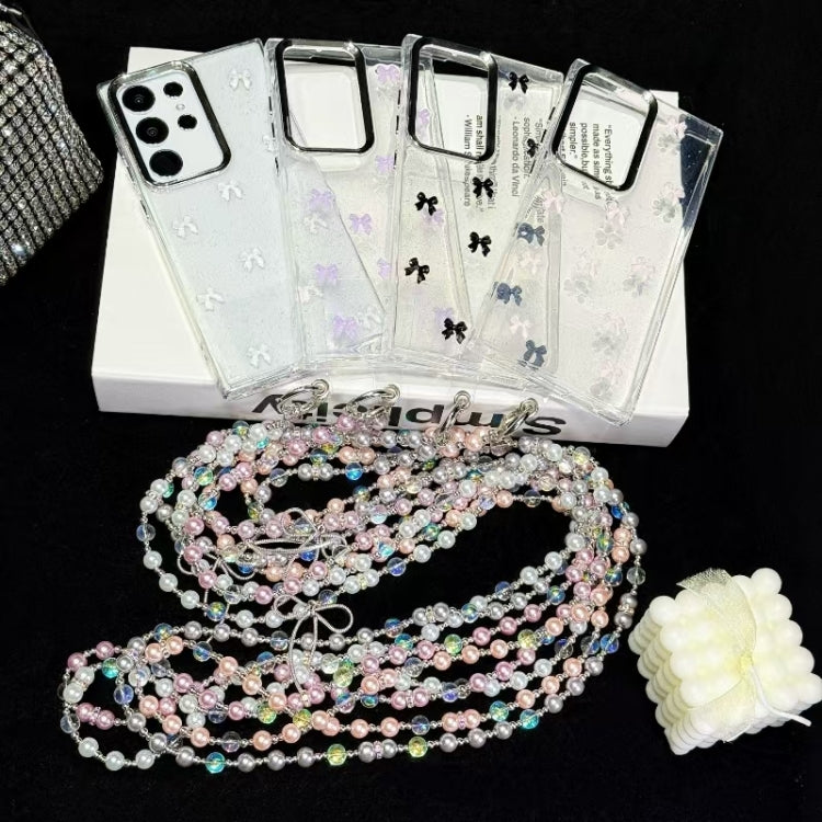 For Samsung Galaxy S25 Ultra 5G Little Fresh Bow Neck Chain TPU Phone Case(Purple) - Galaxy S25 Ultra 5G Cases by PMC Jewellery | Online Shopping South Africa | PMC Jewellery | Buy Now Pay Later Mobicred