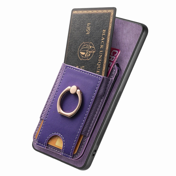 For Samsung Galaxy S25+ 5G Retro Splitable Magnetic Stand Card Bag Leather Phone Case(Purple) - Galaxy S25+ 5G Cases by PMC Jewellery | Online Shopping South Africa | PMC Jewellery | Buy Now Pay Later Mobicred