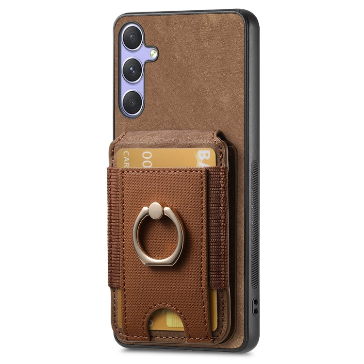 For Samsung Galaxy S25 Ultra 5G Retro Splitable Magnetic Stand Card Bag Leather Phone Case(Brown) - Galaxy S25 Ultra 5G Cases by PMC Jewellery | Online Shopping South Africa | PMC Jewellery | Buy Now Pay Later Mobicred