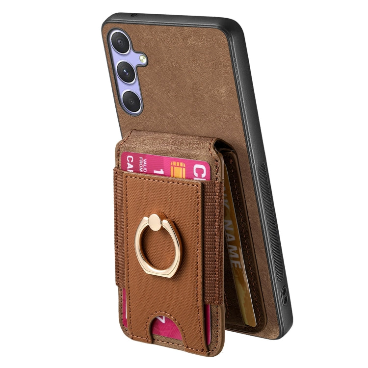For Samsung Galaxy S25 Ultra 5G Retro Splitable Magnetic Stand Card Bag Leather Phone Case(Brown) - Galaxy S25 Ultra 5G Cases by PMC Jewellery | Online Shopping South Africa | PMC Jewellery | Buy Now Pay Later Mobicred