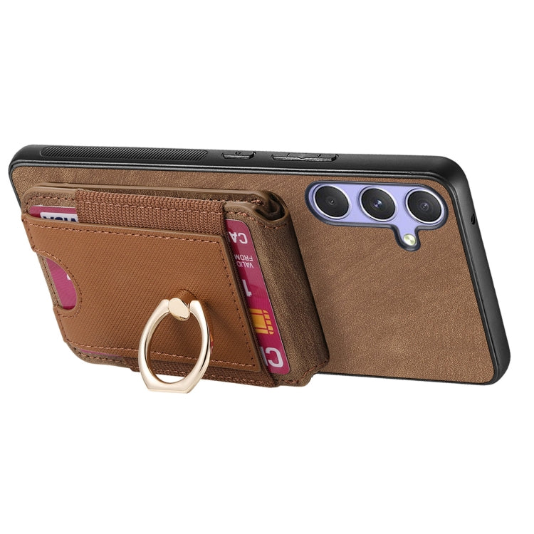 For Samsung Galaxy S25 Ultra 5G Retro Splitable Magnetic Stand Card Bag Leather Phone Case(Brown) - Galaxy S25 Ultra 5G Cases by PMC Jewellery | Online Shopping South Africa | PMC Jewellery | Buy Now Pay Later Mobicred