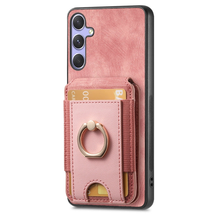 For Samsung Galaxy S25 Ultra 5G Retro Splitable Magnetic Stand Card Bag Leather Phone Case(Pink) - Galaxy S25 Ultra 5G Cases by PMC Jewellery | Online Shopping South Africa | PMC Jewellery | Buy Now Pay Later Mobicred