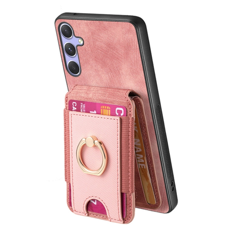 For Samsung Galaxy S25 Ultra 5G Retro Splitable Magnetic Stand Card Bag Leather Phone Case(Pink) - Galaxy S25 Ultra 5G Cases by PMC Jewellery | Online Shopping South Africa | PMC Jewellery | Buy Now Pay Later Mobicred