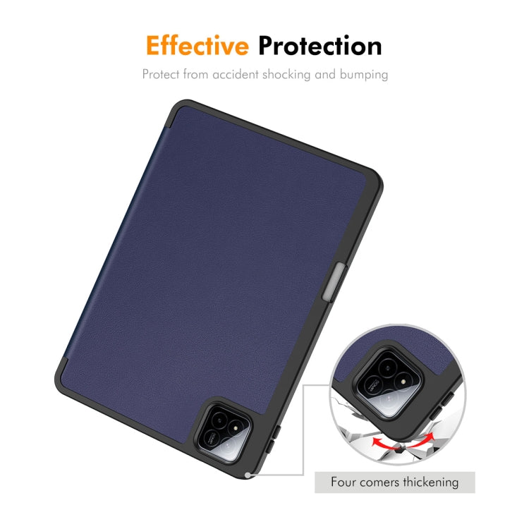For Xiaomi Pad 7 / 7 Pro 11.2 ENKAY Tri-fold Custer Texture TPU Leather Smart Tablet Case with Pen Slot(Dark Green) - free shipping - PMc TechLife - Order now!