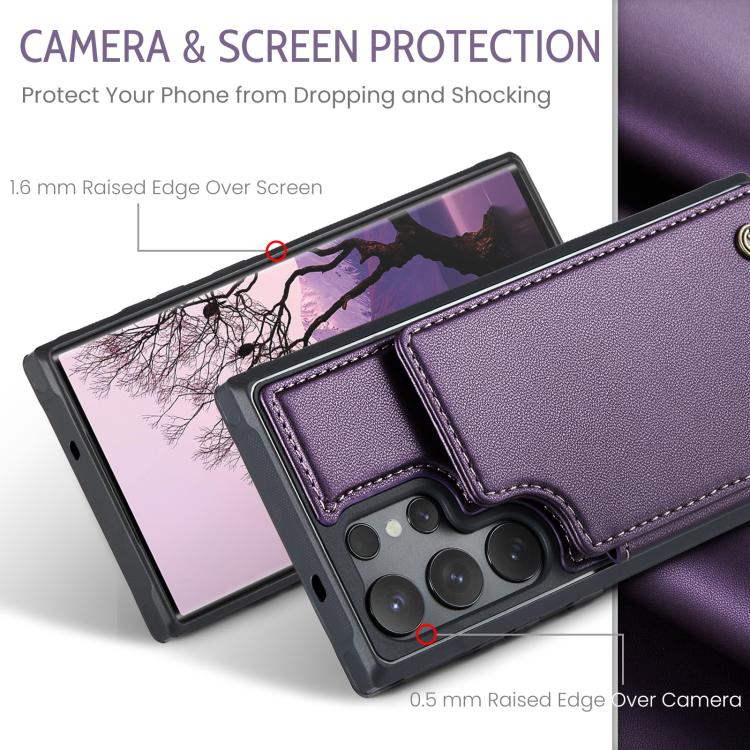 For Samsung Galaxy S25 Ultra 5G CaseMe C22 Card Slots Holder RFID Anti-theft Phone Case(Purple) - Galaxy S25 Ultra 5G Cases by CaseMe | Online Shopping South Africa | PMC Jewellery | Buy Now Pay Later Mobicred