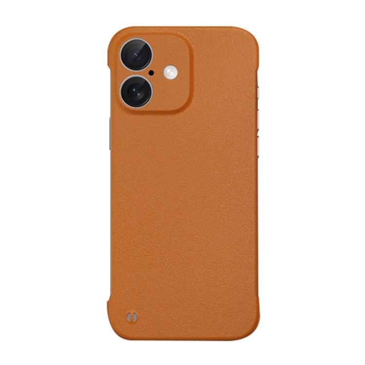 For iPhone 16 Frameless Litchi Texture PC Phone Case(Orange) - iPhone 16 Cases by PMc TechLife | Online Shopping South Africa | PMc TechLife | Buy Now Pay Later Mobicred