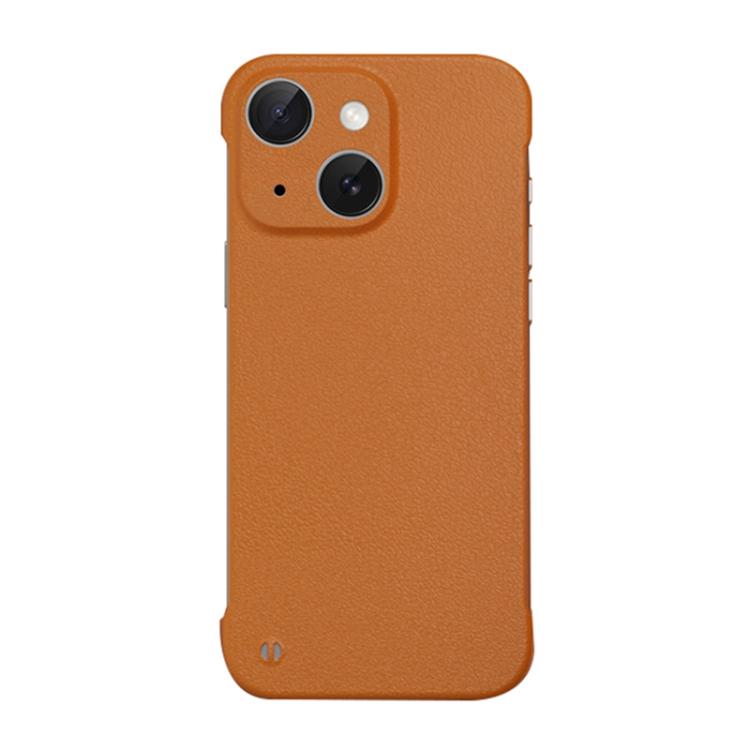 For iPhone 14 Frameless Litchi Texture PC Phone Case(Orange) - free shipping - PMc TechLife - Order now!