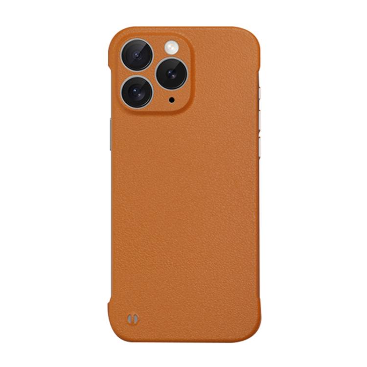 For iPhone 11 Pro Max Frameless Litchi Texture PC Phone Case(Orange) - iPhone 11 Pro Max Cases by PMc TechLife | Online Shopping South Africa | PMc TechLife | Buy Now Pay Later Mobicred