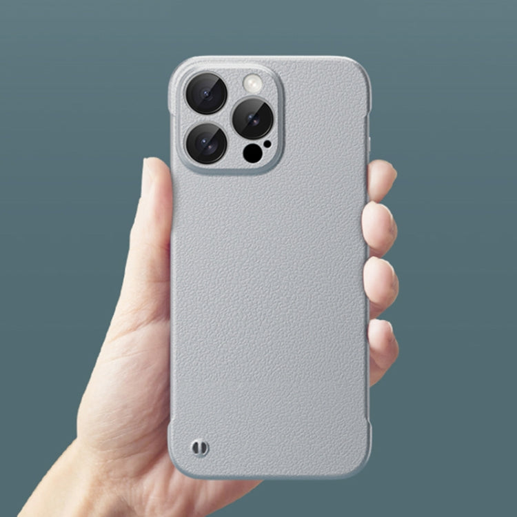 For iPhone 15 Pro Frameless Litchi Texture PC Phone Case(Light Yellow) - free shipping - PMc TechLife - Order now!