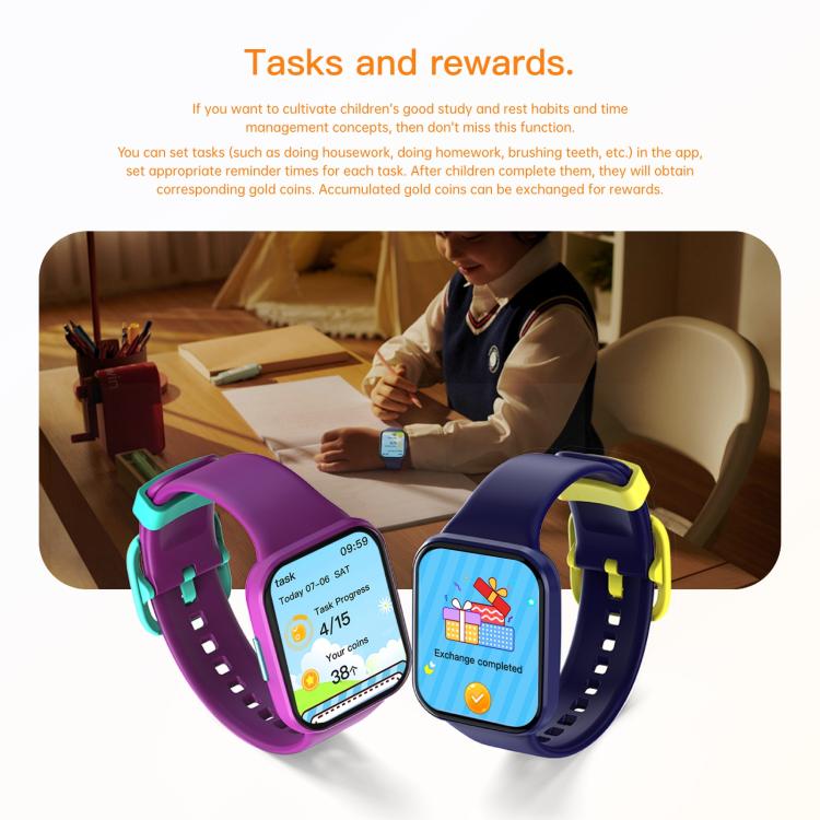 Wish 6 1.69 inch TFT Color Screen IP68 Waterproof Children Companion Smart Watch(Purple) - free shipping - PMC TechLife - Order now!