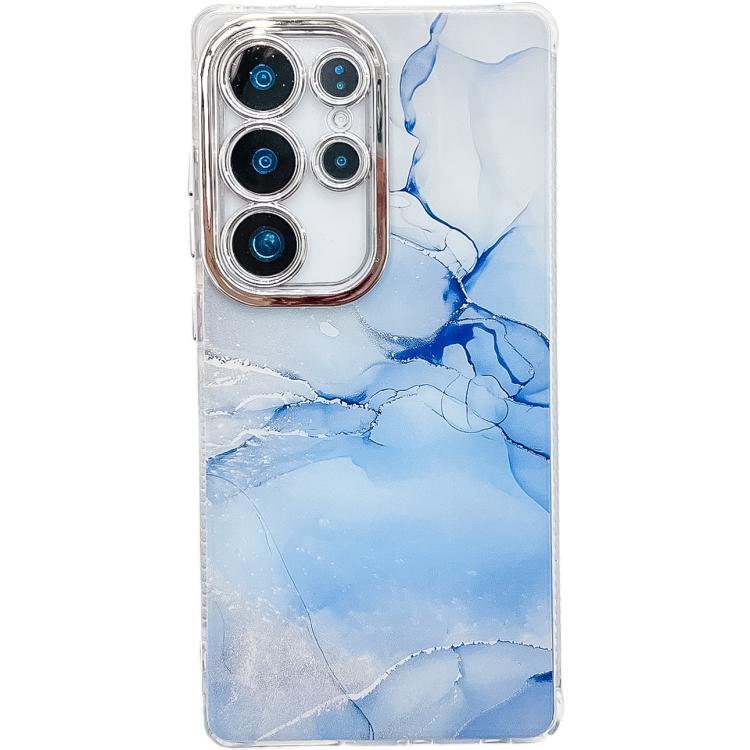 For Samsung Galaxy S25 Ultra 5G Electroplated Marble Texture Phone Case(Blue M11) - Galaxy S25 Ultra 5G Cases by PMC Jewellery | Online Shopping South Africa | PMC Jewellery | Buy Now Pay Later Mobicred