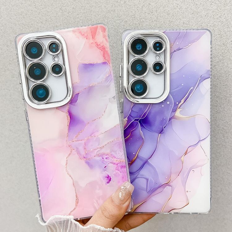 For Samsung Galaxy S25 Ultra 5G Electroplated Marble Texture Phone Case(Purple M3) - Galaxy S25 Ultra 5G Cases by PMC Jewellery | Online Shopping South Africa | PMC Jewellery | Buy Now Pay Later Mobicred