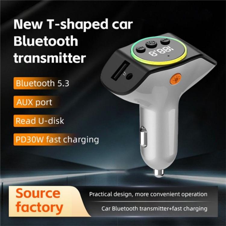C8 Bluetooth 5.3 Receiver Hands-Free Calling with AUX Port Dual USB Port Car Charger(Black) - Bluetooth Car Kits by PMC TechLife | Online Shopping South Africa | PMC TechLife | Buy Now Pay Later Mobicred