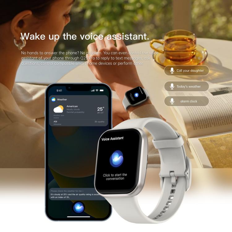 Q23 Pro 1.83 inch Color Screen IP68 Waterproof Bluetooth Call Smart Watch, Support Health Monitoring(White) - Smart Watches by PMC TechLife | Online Shopping South Africa | PMC TechLife | Buy Now Pay Later Mobicred