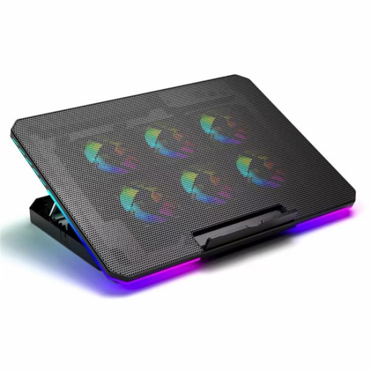 X8 Adjustable Height Notebook Cooler Foldable Laptop Stand 6 ARGB Fans Cooling Pad - Cooling Pads by PMC TechLife | Online Shopping South Africa | PMC TechLife | Buy Now Pay Later Mobicred