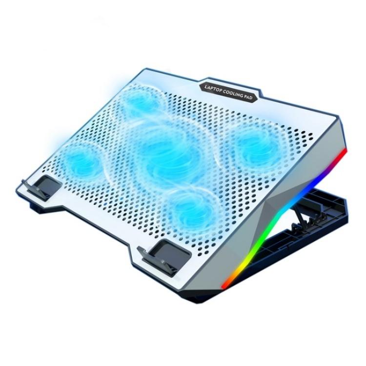 S605 RGB Light 5 Silent Fans Adjustable Height Stand Gaming Laptop Cooling Pad - Cooling Pads by PMC TechLife | Online Shopping South Africa | PMC TechLife | Buy Now Pay Later Mobicred