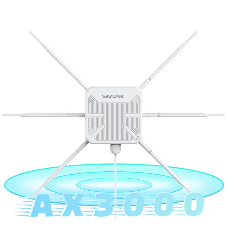 WAVLINK WN588HX3 AX3000 Outdoor WiFi Extender with 6 Antennas Dual Band WiFi Repeater, Plug:US Plug - free shipping - PMC TechLife - Order now!