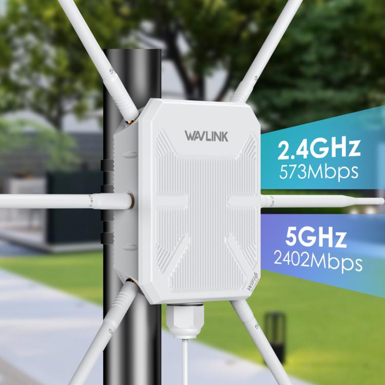 WAVLINK WN588HX3 AX3000 Outdoor WiFi Extender with 6 Antennas Dual Band WiFi Repeater, Plug:AU Plug - free shipping - PMC TechLife - Order now!