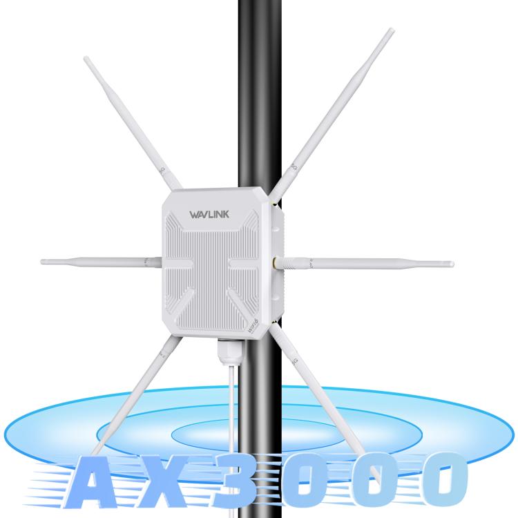 WAVLINK WN588HX3 AX3000 Outdoor WiFi Extender with 6 Antennas Dual Band WiFi Repeater, Plug:EU Plug - free shipping - PMC TechLife - Order now!