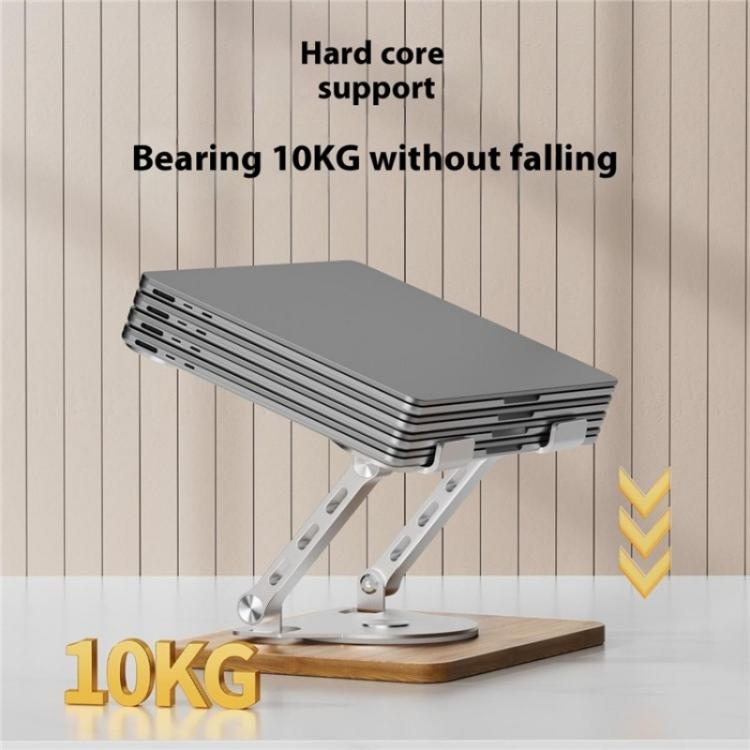 J31 Foldable 360-Degree Rotating Laptop Metal Wood Cooling Stand(Grey) - Laptop Stand by PMC TechLife | Online Shopping South Africa | PMC TechLife | Buy Now Pay Later Mobicred