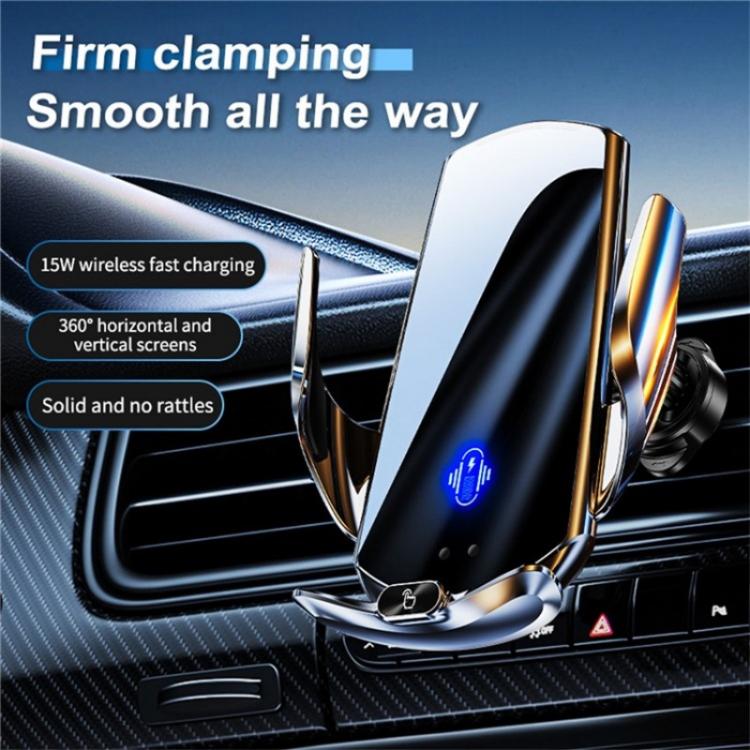 Q15 Car Vehicle Navigation Phone Holder Car Air Vent Mount Magnetic Wireless Charging Stand(Silver) - Wireless Charging Pads by PMc TechLife | Online Shopping South Africa | PMc TechLife | Buy Now Pay Later Mobicred