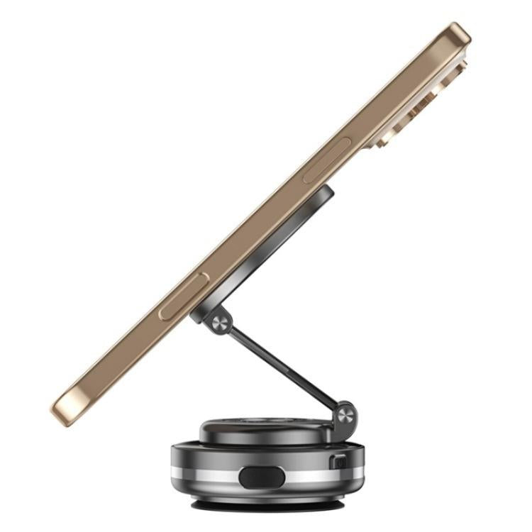 C6 Adjustable Folding Rotating Car Stand Vacuum Suction Cup Magnetic Phone Holder(Grey) - Wireless Charger Holders by PMc TechLife | Online Shopping South Africa | PMc TechLife | Buy Now Pay Later Mobicred