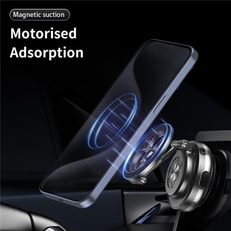 C6 Adjustable Folding Rotating Car Stand Vacuum Suction Cup Magnetic Phone Holder(Grey) - Wireless Charger Holders by PMc TechLife | Online Shopping South Africa | PMc TechLife | Buy Now Pay Later Mobicred