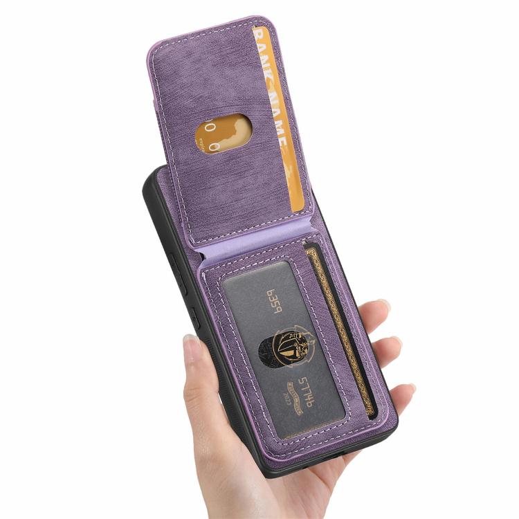 For Motorola Moto G Power 5G 2024 Retro Splitable Magnetic Stand Card Bag Leather Phone Case(Purple) - Motorola Cases by PMC TechLife | Online Shopping South Africa | PMC TechLife | Buy Now Pay Later Mobicred