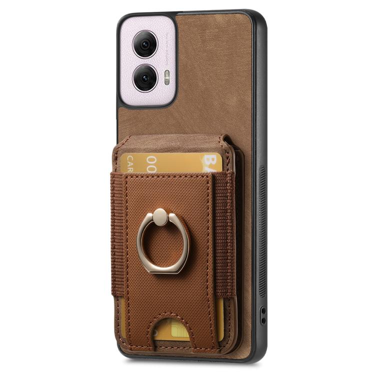 For Motorola Moto G Power 5G 2024 Retro Splitable Magnetic Stand Card Bag Leather Phone Case(Brown) - Motorola Cases by PMC TechLife | Online Shopping South Africa | PMC TechLife | Buy Now Pay Later Mobicred