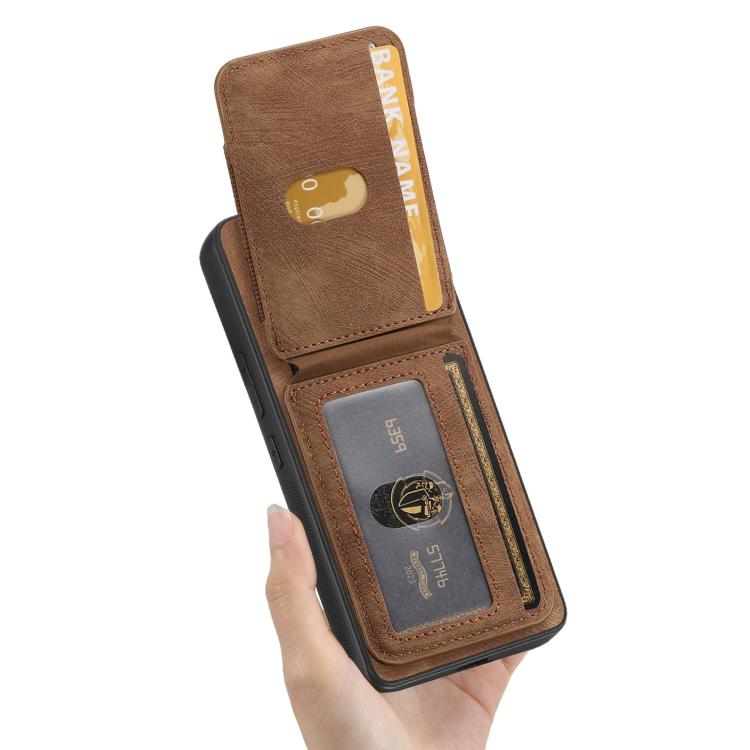 For Motorola Moto G Power 5G 2024 Retro Splitable Magnetic Stand Card Bag Leather Phone Case(Brown) - Motorola Cases by PMC TechLife | Online Shopping South Africa | PMC TechLife | Buy Now Pay Later Mobicred