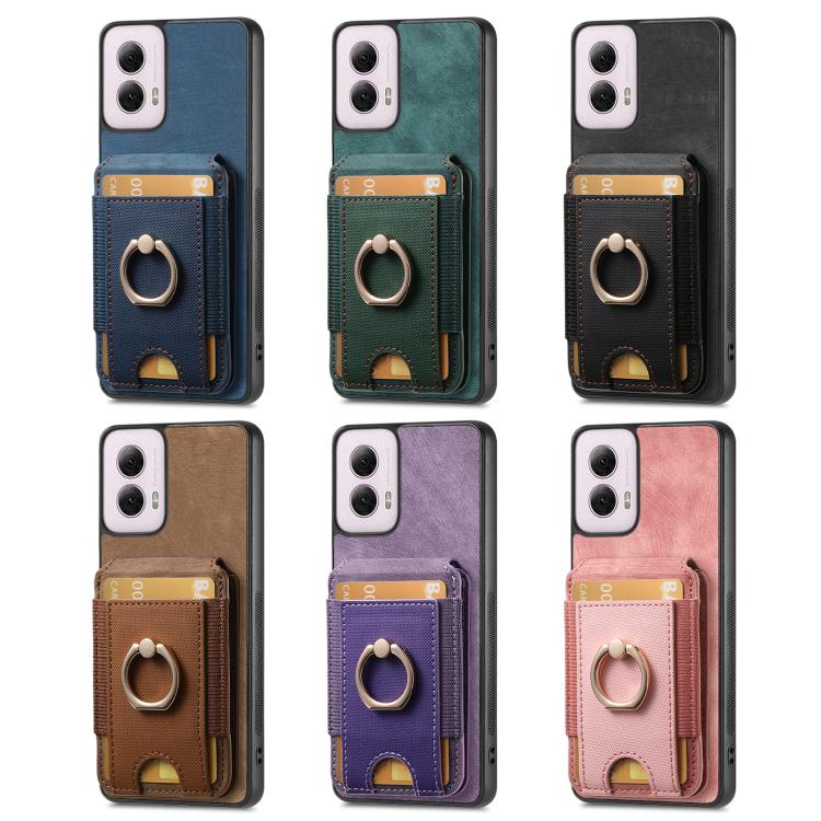 For Motorola Moto G Power 5G 2024 Retro Splitable Magnetic Stand Card Bag Leather Phone Case(Purple) - Motorola Cases by PMC TechLife | Online Shopping South Africa | PMC TechLife | Buy Now Pay Later Mobicred