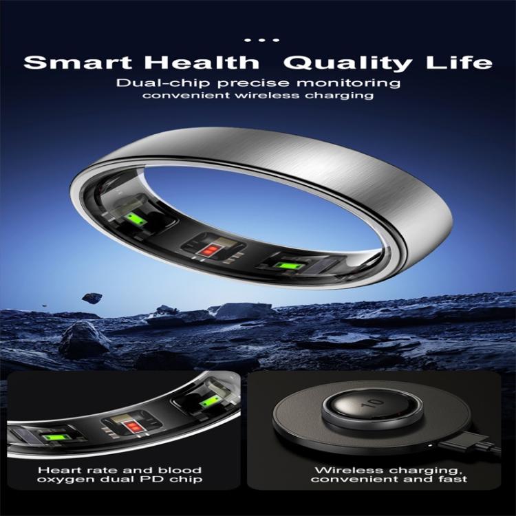 R10 SIZE 9 Smart Ring, Support Heart Rate / Blood Oxygen / Sleep / Multiple Sports Modes(Silver) - free shipping - PMC TechLife - Order now!
