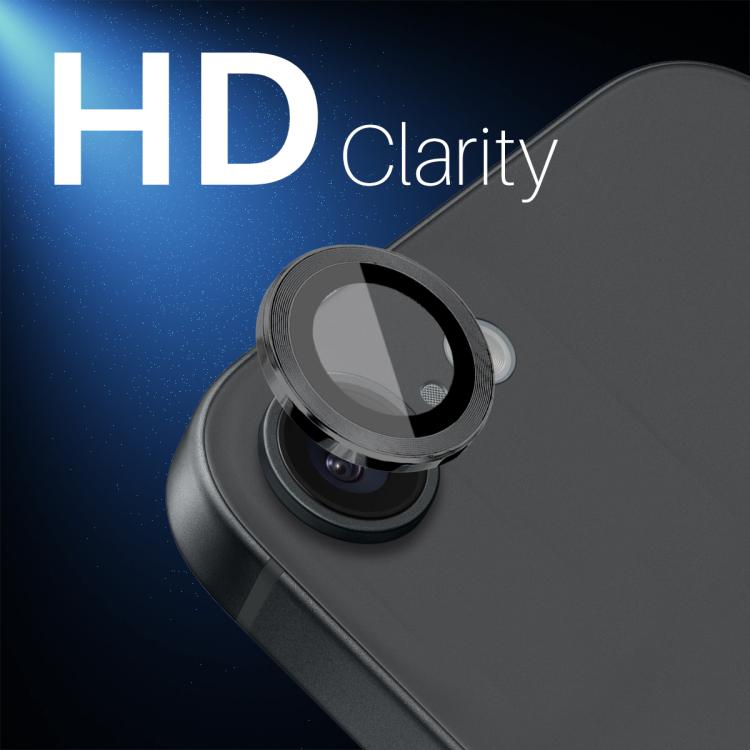 For iPhone 16e NORTHJO Camera Lens Protector CD Metal Ring Tempered Glass Film(Black) - iPhone 16e Tempered Glass by NORTHJO | Online Shopping South Africa | PMC TechLife | Buy Now Pay Later Mobicred